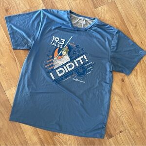 Run Disney Star Wars 19.3 Miles Men’s Large Blue Tee Finisher Rival Run